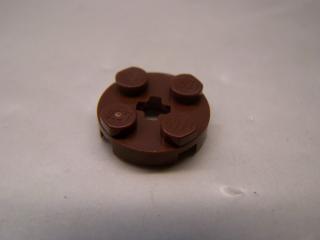 Lego Placaté kruhové 2 × 2 s křížovým otvorem červenohnědá