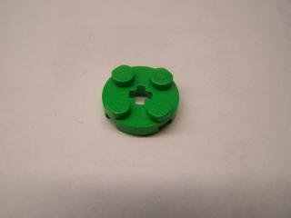 Lego Placaté kruhové 2 × 2 s křížovým otvorem jasně zelená