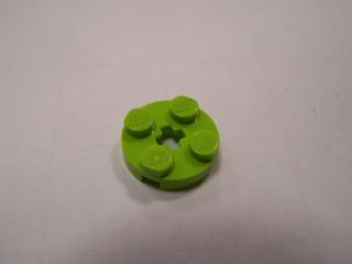 Lego Placaté kruhové 2 × 2 s křížovým otvorem limetková