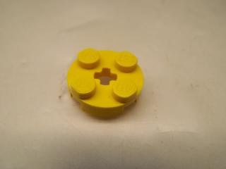 Lego Placaté kruhové 2 × 2 s křížovým otvorem žlutá