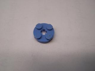 Lego Placaté kruhové 2 × 2 s otvorem X středně modrá