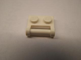 Lego Placaté upravené 1 × 2 s držadlem na straně konec uzavřený bílá