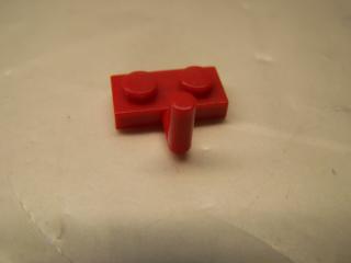 Lego Placaté upravené 1 × 2 s držadlem nahoru červená