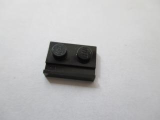 Lego placaté upravené 1 × 2 s kolejnicí na dveře černá