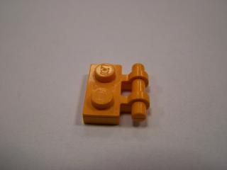 Lego Placaté upravené 1 × 2 s rukojetí na straně-volné konce středně oranžová