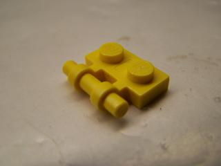 Lego Placaté upravené 1 × 2 s rukojetí na straně-volné konce žlutá
