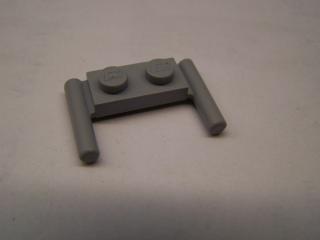 Lego Placaté upravené 1 × 2 s úchyty ploché konce nízké upevnění světle modrošed