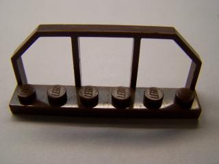 Lego Placaté upravené 1 × 6 s koncem vlakového vagonu hnědá