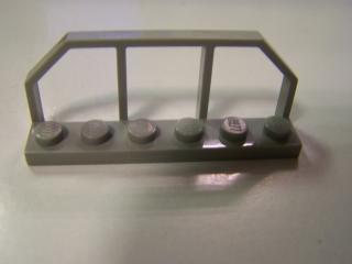 Lego Placaté upravené 1 × 6 s koncem vlakového vagonu světle šedá
