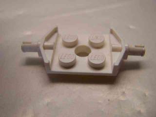 Lego Placaté upravené 2 × 2 s držákem na kola širokým bílá