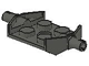 Lego Placaté upravené 2 × 2 s držákem na kola širokým tmavě šedá