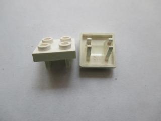 Lego placaté upravené 2 × 2 s držákem na kola spodním bílá