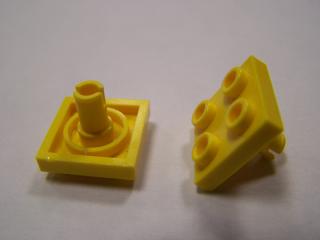 Lego Placaté upravené 2 × 2  s spodním nopem žlutá