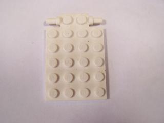 Lego Placaté upravené 4 × 6 dveře s pastí a závěsem dlouhé nopy bílá