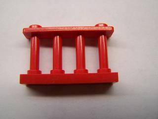 Lego Plot 1 × 4 × 2 mřížový červená
