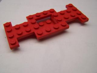 Lego Podvozek základní 4 × 10 × 2/3 s 2 × 2  bez středového otvoru červená