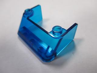 Lego Přední okno 3 × 4 × 1 1/3 s 2 nopy na vrcholu průhledná tmavě modrá