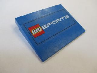 Lego Sklon 6 × 8 s nálepkou LEGO SPORTS modrá