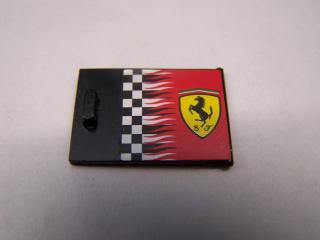 Lego skříň 2 × 3 × 2 dveře nálepka s kostkovanou vlajkou a logem Ferrari pravé