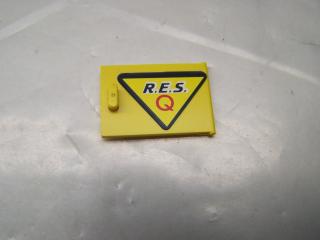 Lego skříň 2 × 3 × 2 dveře nálepka s RES - Q levé žlutá