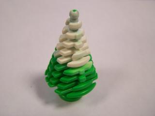 Lego Strom borovice velikost 4 × 4 × 6 2/3 se sněhem jasně zelená