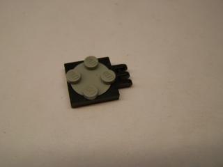 Lego Točna 2 × 2 placatá s držadlem se světle šedým vrchem černá