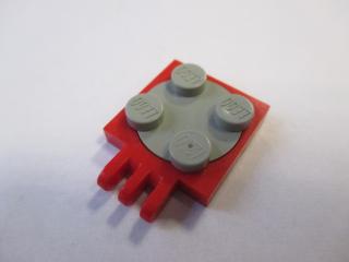 Lego Točna 2 × 2 placatá s držadlem se světle šedým vrchem červená