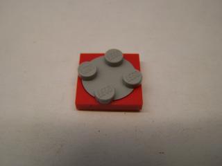Lego Točna 2 × 2 placatá se světle modrošedým vrchem červená