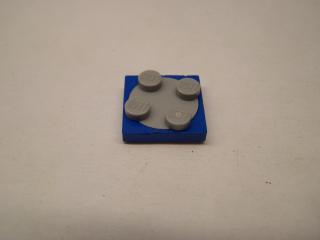 Lego Točna 2 × 2 placatá se světle modrošedým vrchem modrá