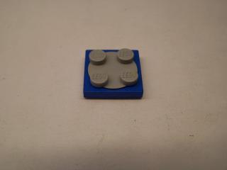 Lego Točna 2 × 2 placatá se světle šedým vrchem modrá