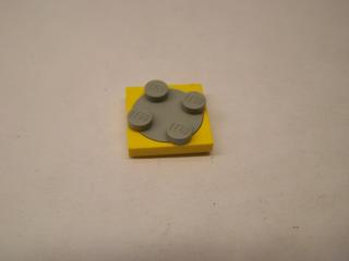 Lego Točna 2 × 2 placatá se světle šedým vrchem žlutá