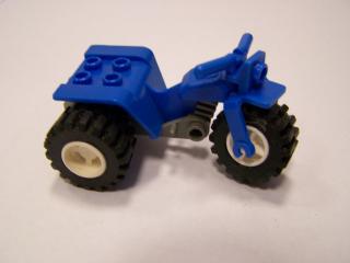 Lego Trojkolka s tmavě šedým podvozkem a bílými koly modrá