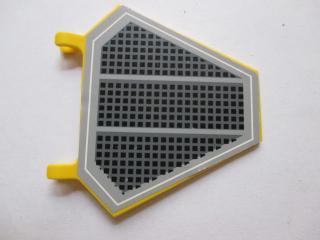 Lego Vlajka 5 × 6 šestiúhelniková s vzorem černé mřížky žlutá