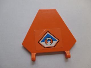 Lego Vlajka 5 × 6 šestiúhelniková s vzorem pobřežní hlídky oranžová