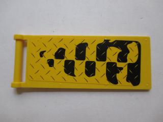 Lego Vlajka 7 × 3 s tyčí  s vzorem pneumatiky žlutá