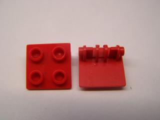 Lego Závěs brick 2 × 2 horní díl tenký červený