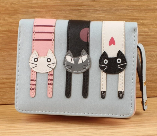 Dámská peněženka s kočičkami Barva: Modrá