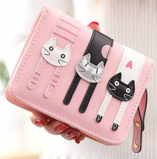 Dámská peněženka s kočičkami Barva: Růžová