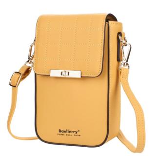 Dámská žlutá luxusní crossbody kabelka na mobil Barva: Žlutá