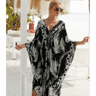 Dámské černobílé plážové šaty Barva: Černá