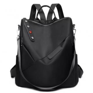 Dámský černý elegantní batoh-kabelka 2v1 Barva: Černá