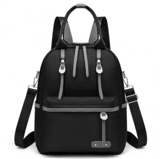 Dámský černý nylonový batoh 2v1 Barva: Černá