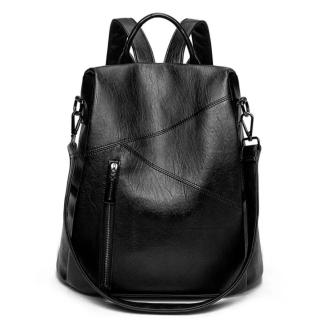 Dámský elegantní kožený batoh 2v1 Barva: Černá