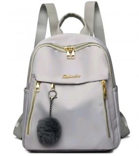 Dámský elegantní nylonový  batoh Barva: Světle šedá