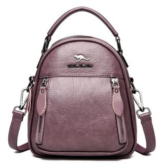 Dámský malý luxusní kožený batoh 2v1 Barva: Růžová