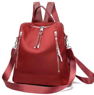 Dámský městský nylonový batoh 2v1 Barva: Červená