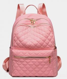 Dámský nylonový prošívaný batoh Barva: Růžová
