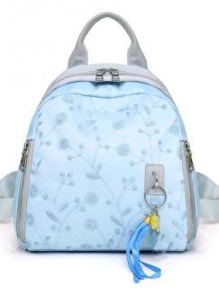 Dámský originální batoh s výšivkami květin 2v1 Barva: Modrá