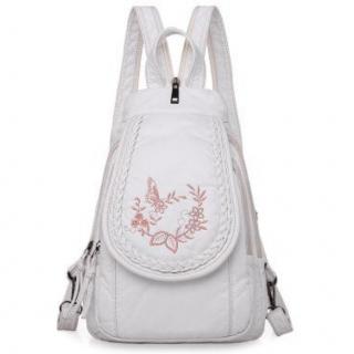 Dámský originální bílý batoh Barva: Květy