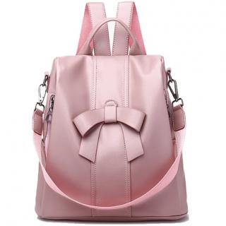Dámský růžový batoh s mašlí Barva: Růžová